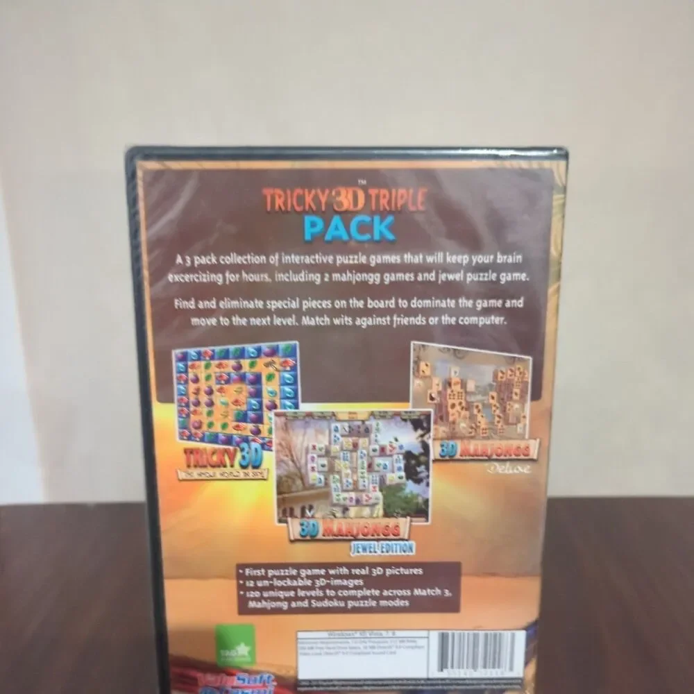 NEW Sealed PC Game Tricky Triple Pack, 3D Mahjongg